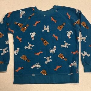 Hanna Andersson Teal Sweater with Dog Print